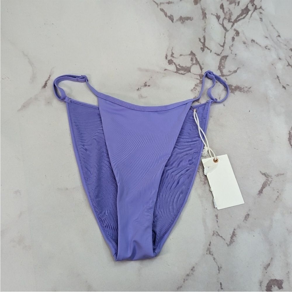 Good American Swim Bottom Women Iris Purple Always Fits Adjustable Bikini